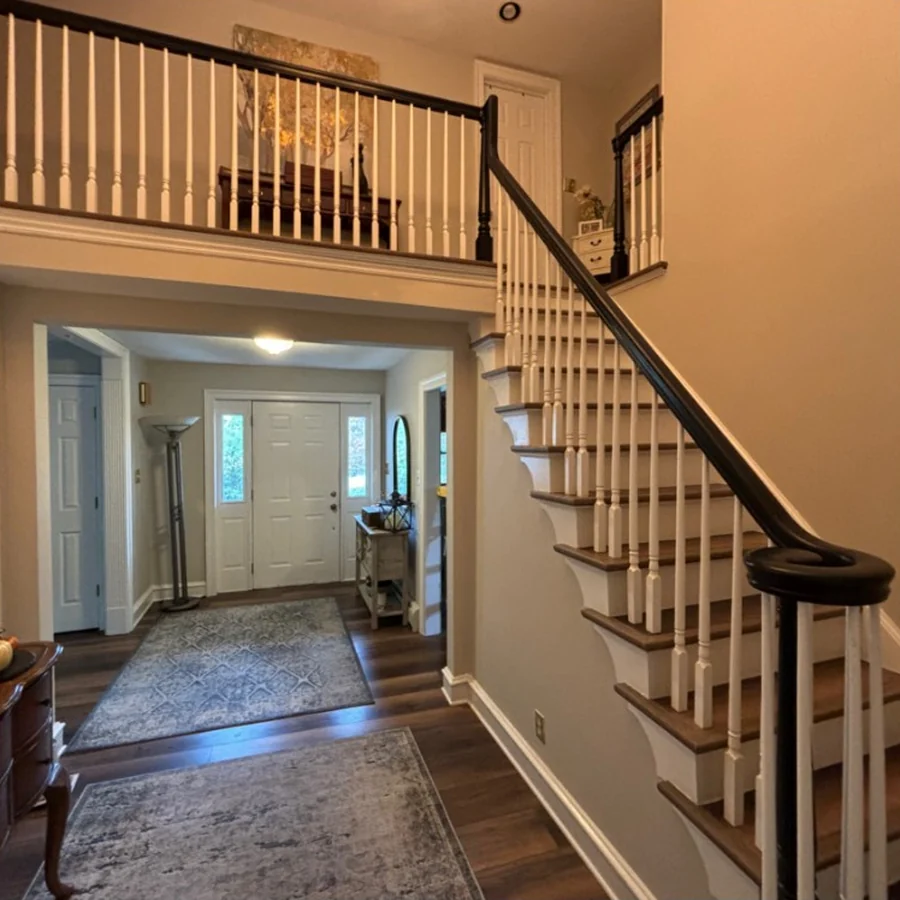 Refinished staircase and railing